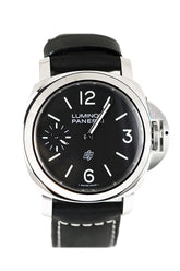 Pre-owned Panerai Luminor Logo Hand Wind Black Dial Men's Watch PAM01084